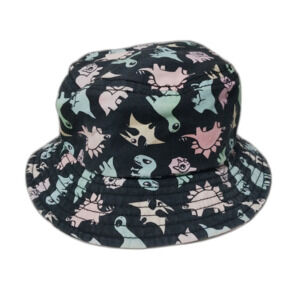 Hot Topic hat Womens black pastel dinosaur graphic bucket cap Kidcore Twee